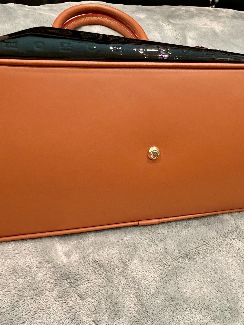 Arcadia Black Patent Leather Purse Made In Italy
